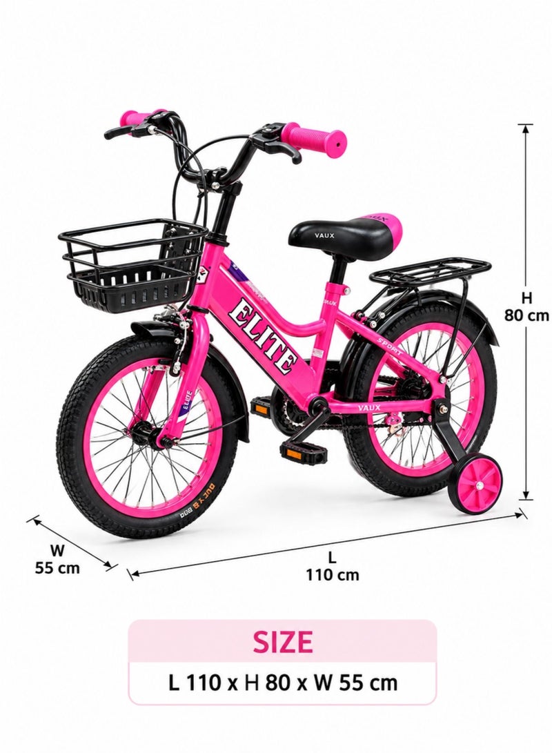Aspire Books Elite 16-Inch Kids Bicycle with Training Wheels – Light Pink | AGE 4-7 - Image 3