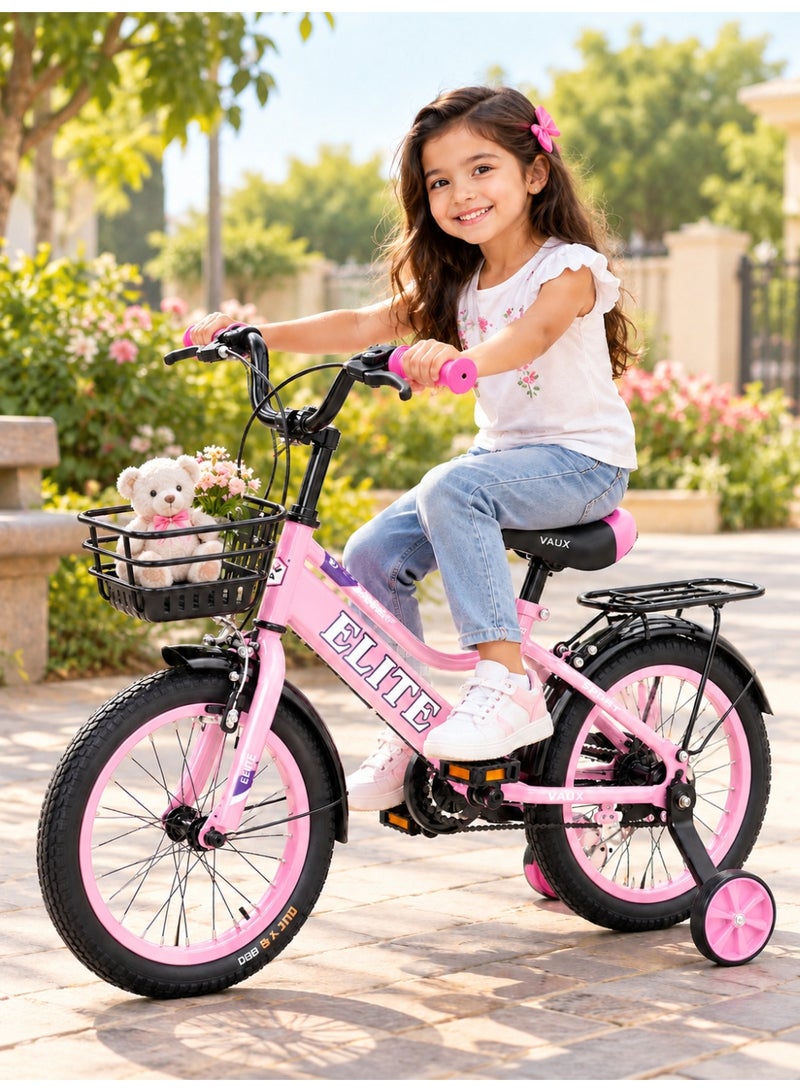Aspire Books Elite 16-Inch Kids Bicycle with Training Wheels – Light Pink | AGE 4-7 - Image 2