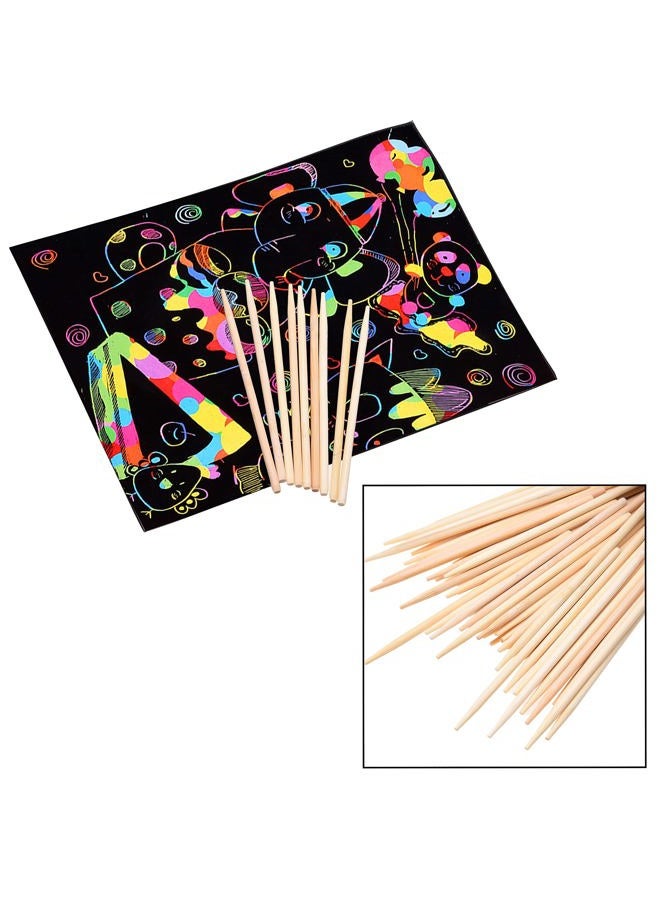 Kare Kind 100 PCS Bamboo Stylus for Scratch Art - Engraving Tool for Scratch Pads for Arts, Crafts, DIY Items - Also for Painting, Drawing - Image 5