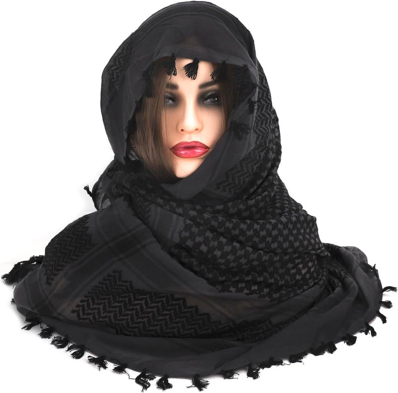 PURFUN Men's Large Arab Shemagh Headscarf Muslim Headcover Shawl Keffiyeh Arabic Scarf - Image 2