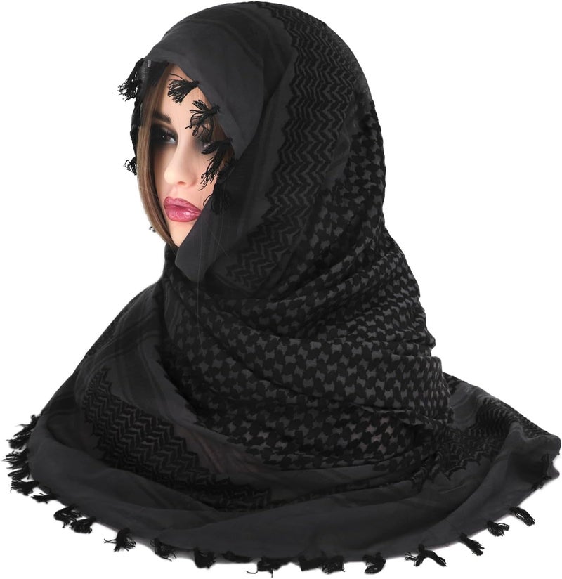 PURFUN Men's Large Arab Shemagh Headscarf Muslim Headcover Shawl Keffiyeh Arabic Scarf - Image 3