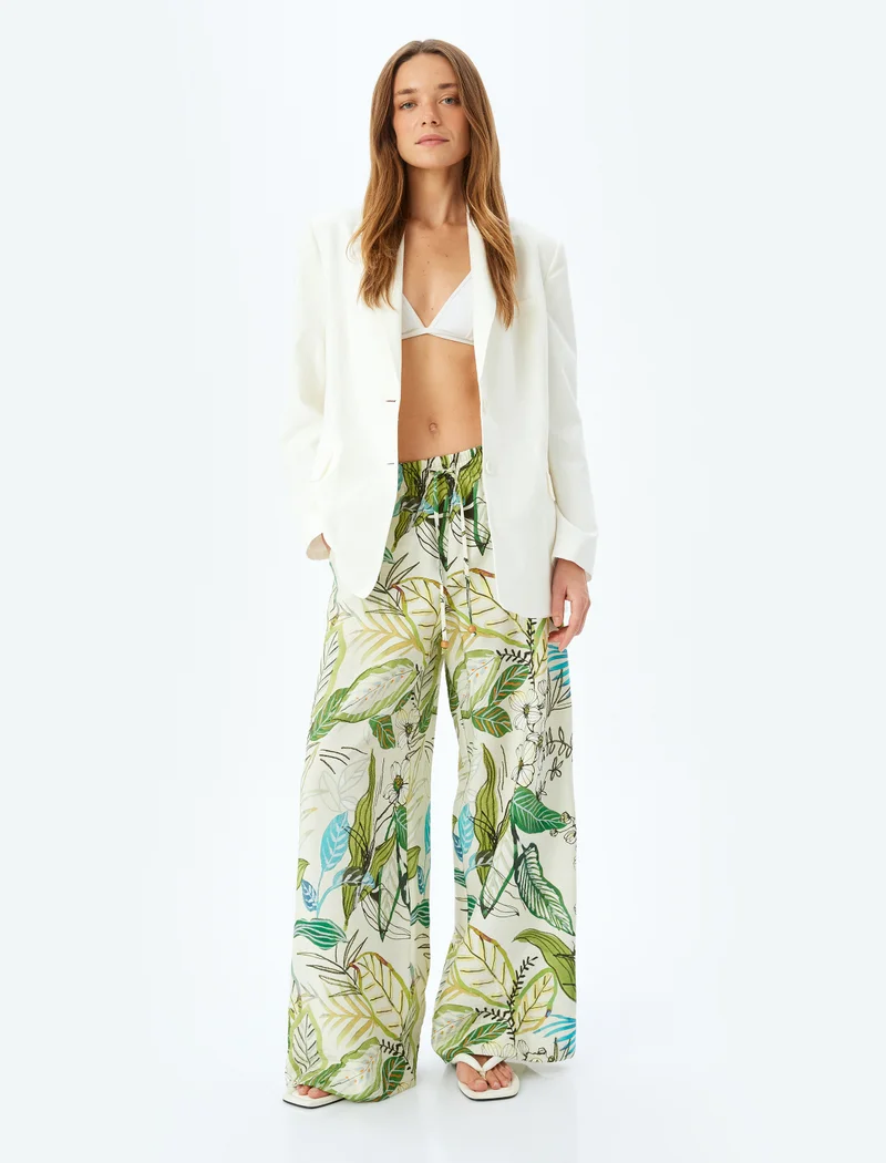 KOTON Wide-Leg Viscose Pants
