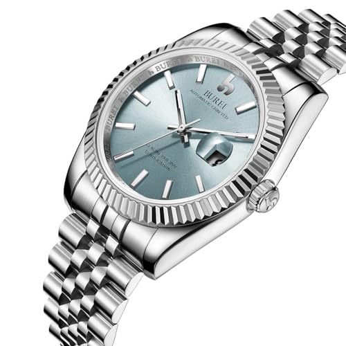 BUREI Men's Automatic Mechanical Watch Luxury Business Waterproof Stainless Steel Watches for Men, Self-Winding - Image 2