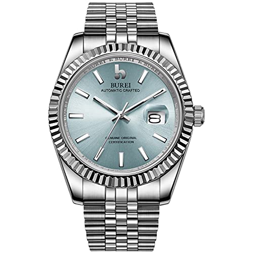 BUREI Men's Automatic Mechanical Watch Luxury Business Waterproof Stainless Steel Watches for Men, Self-Winding - Image 1