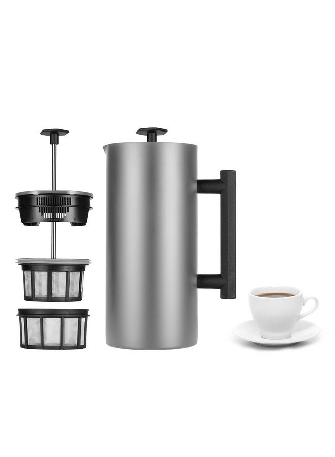ESPRO - P6 French Press - Double Walled Stainless Steel Insulated Coffee and Tea Maker, 32 Ounces, Brushed Stainless Steel, 32 Ounce - Image 1