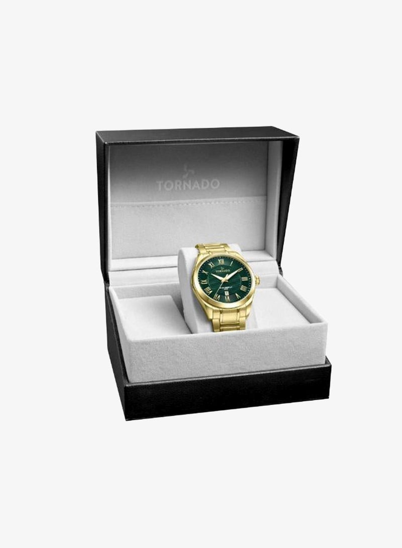 TORNADO Men's Solid stainless steel with Polished and brushed links. 3H with date Display Watch T8007-GBGH - 42mm mm - Image 4
