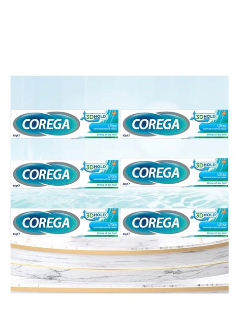 6-Piece Ultra Denture Fixative Cream 40gm