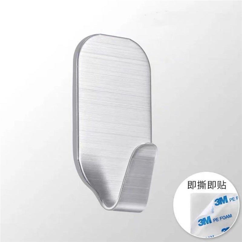 Hooks Without Punching 304 Stainless Steel Metal Hooks Behind The Door Kitchen Bathroom Toilet Bedroom Sticky Hooks - Image 1