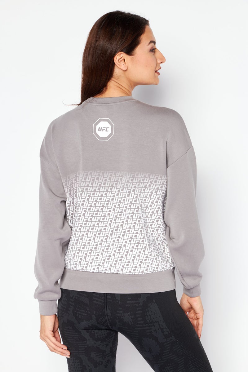 Ufc Women Sportswear Fit Long Sleeves Training Sweatshirt, Grey - Image 3