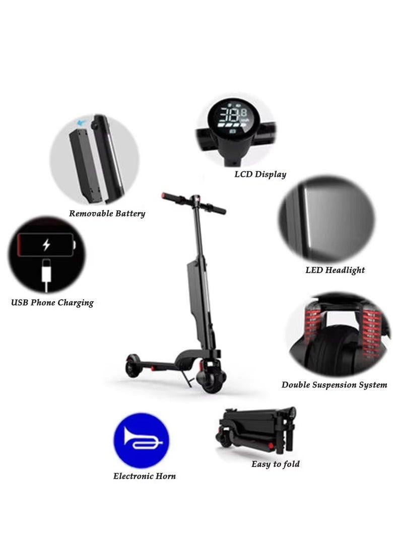 X6 Electric Scooter Foldable Mini Ultra Compact EScooter, 25KM/H Speed, IPX4 Water-Resistant, Dubai Metro-Tram-Friendly with Up to 20KM Range escooter Backpack E-Scooter - Image 3