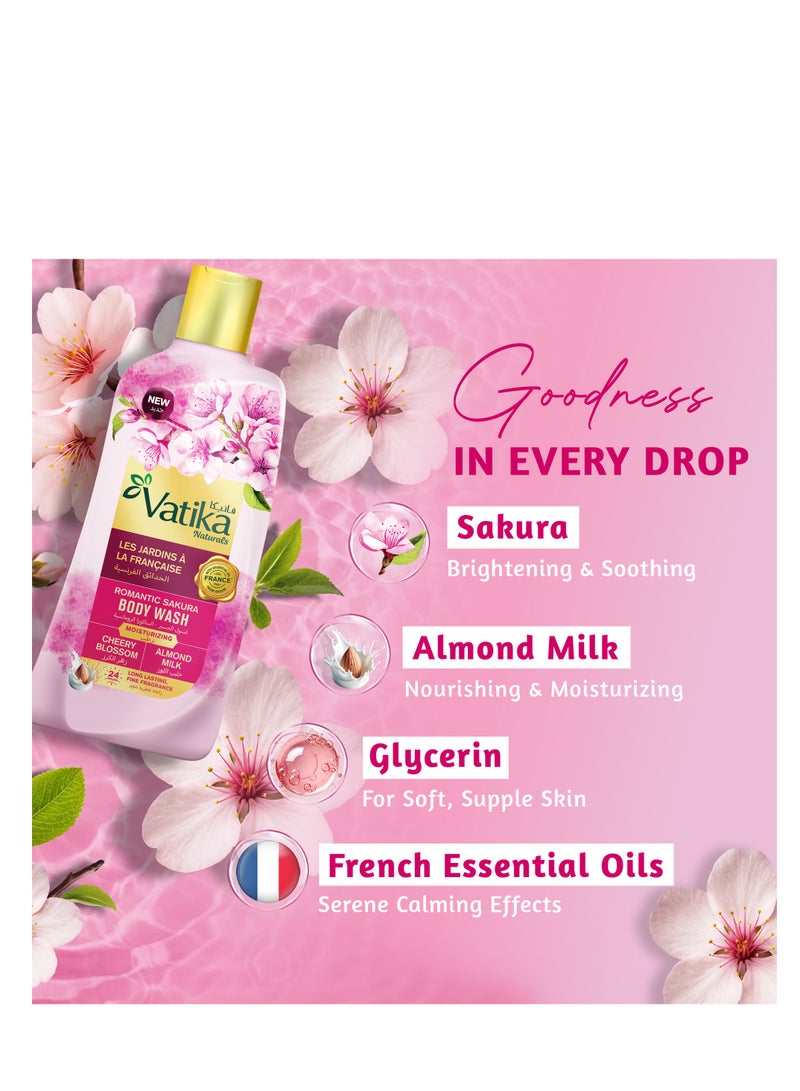 Vatika Naturals Romantic Sakura Body Wash 250ml, 24 Hours Long-Lasting Fine Fragrance, For Moisturized Skin, With Essential Oils from France - Image 4