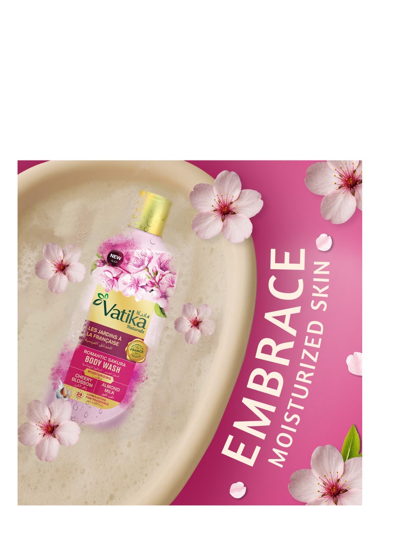 Vatika Naturals Romantic Sakura Body Wash 250ml, 24 Hours Long-Lasting Fine Fragrance, For Moisturized Skin, With Essential Oils from France - Image 3