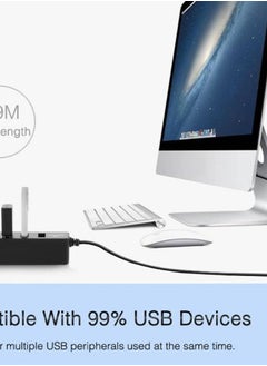 نيبمينينت موزع USB وقاريء بطاقات عالي السرعة مزود بـ 6 منافذ أسود  - Image 2