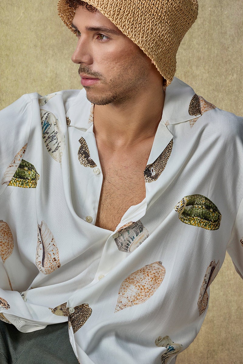 SNITCH Yacht Club Luxe Seashell Print Resort Shirt - Image 3