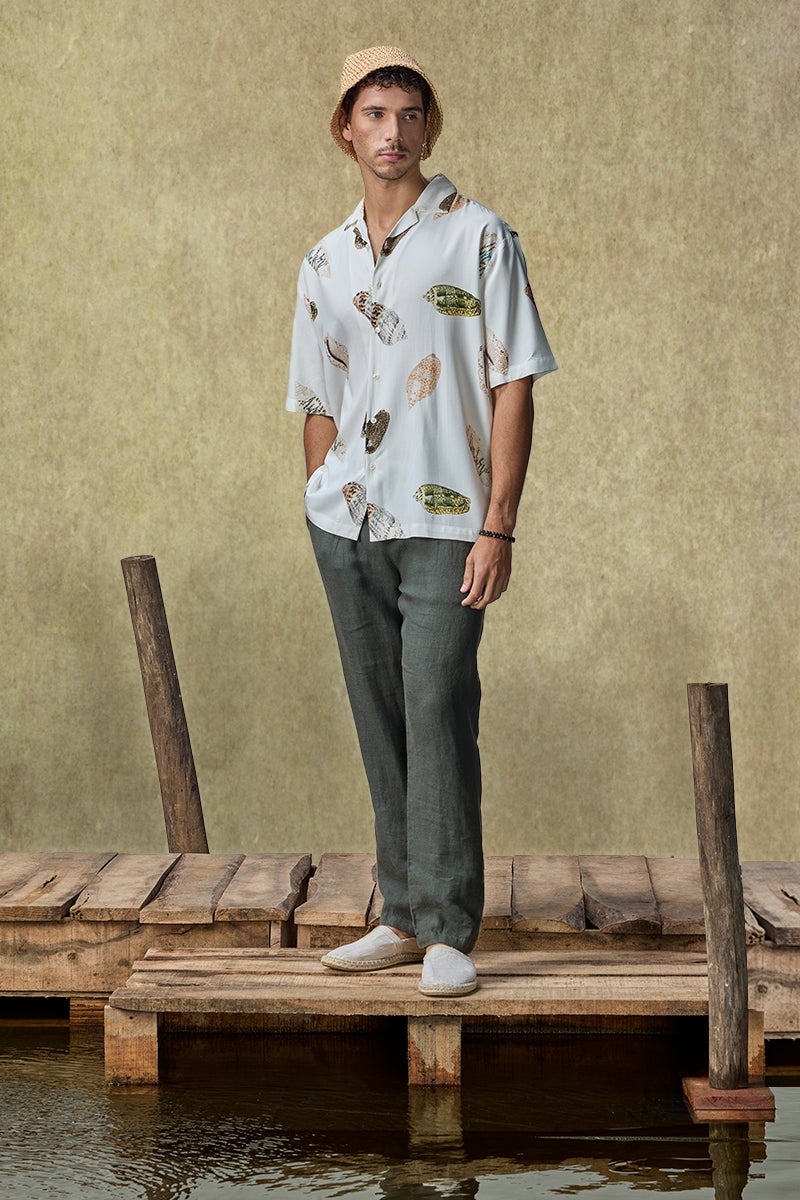 SNITCH Yacht Club Luxe Seashell Print Resort Shirt - Image 2