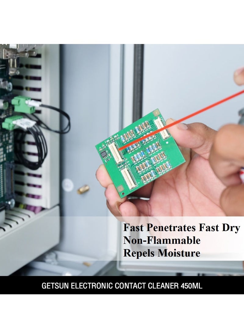 GETSUN Automotive Electric Circuit Board Cleaner Spray Cleans Lubricatest Protects Electronic Contact From Corrossion, Multipurpose Industrial And Maintenance Spray Dissolve Grime Grease Dust Oxidation 450ML - Image 2