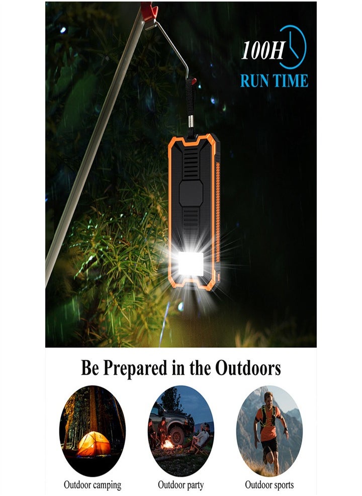 Generic - Outdoor waterproof, wireless charging solar power bank, 20000 mAh fast charging emergency mobile power bank with dual USB ports and 6 LED strong light flashlights, suitable for iPhone, smartphones, tablets, digital cameras, etc. - Image 1
