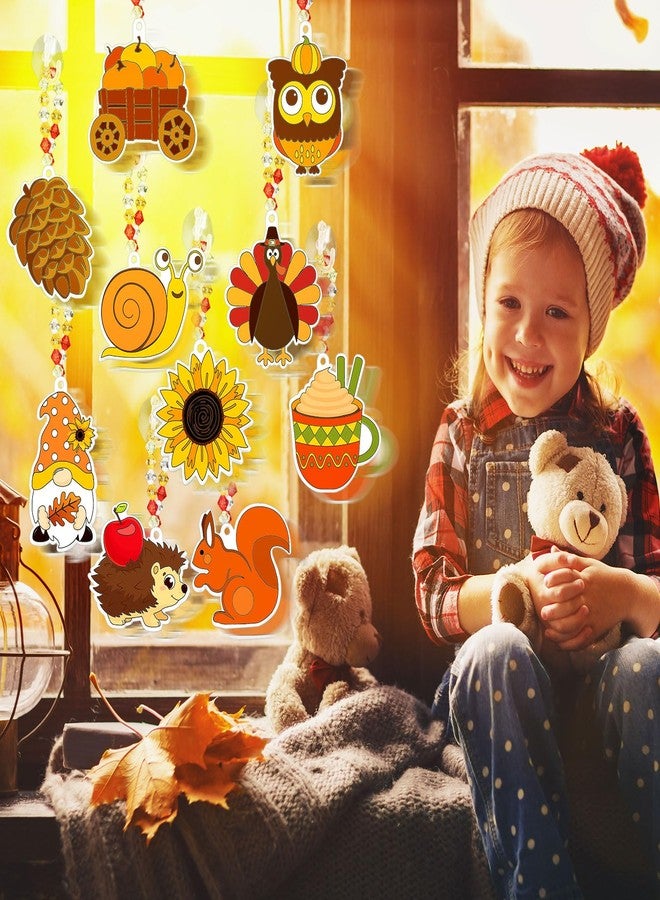 Yaomiao 30 Sets Fall Thanksgiving Suncatchers Art Kits DIY Turkey Squirrel Drawing Crafts Bulk Paint Your Own Window Ornaments for Boys Girls Home Class Birthday Autumn Party Favors Gifts - Image 4