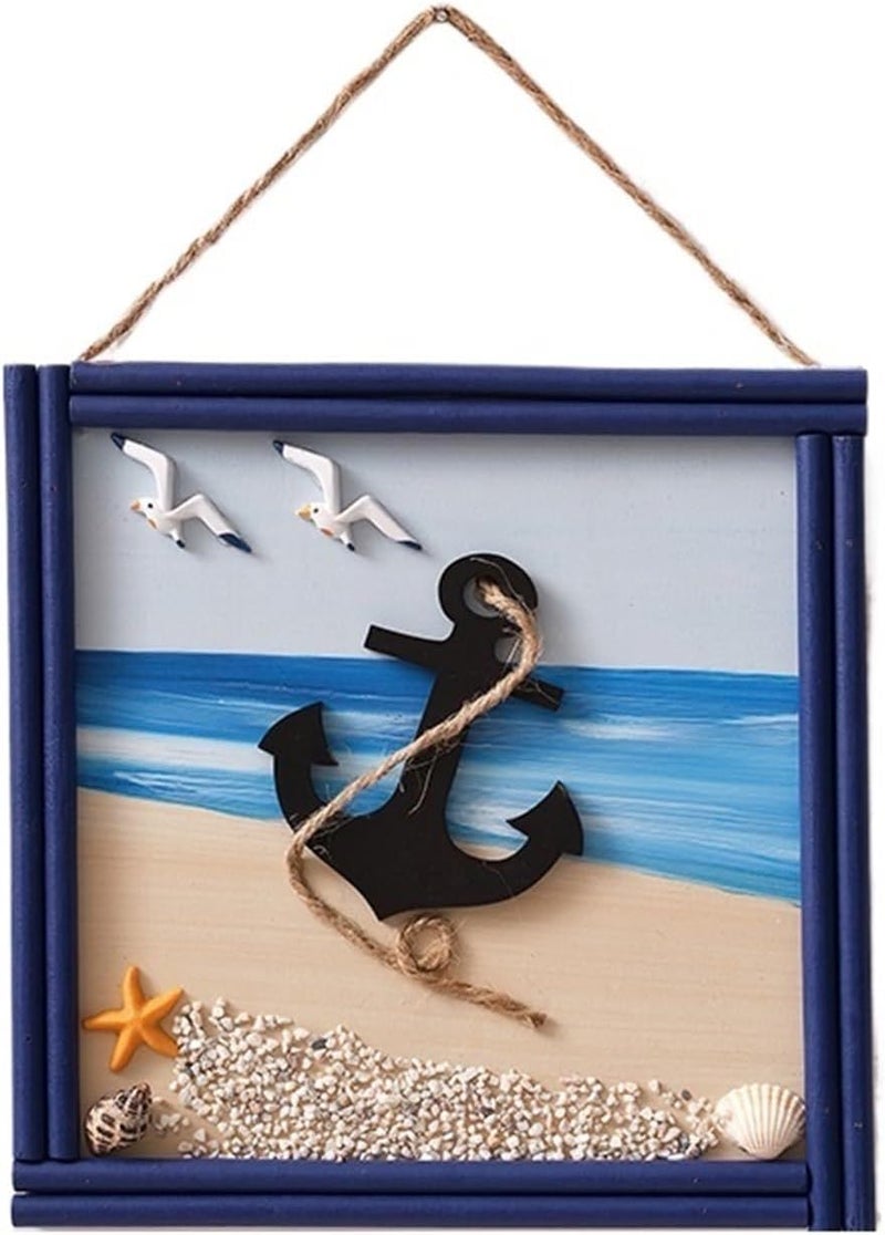 Wall Decorations for Living Room Ocean Sign, Creative Welcome Sign, Lighthouse Anchor Rudder Decoration, Wall Hanging Sign Wall Decorations(E) - Image 1