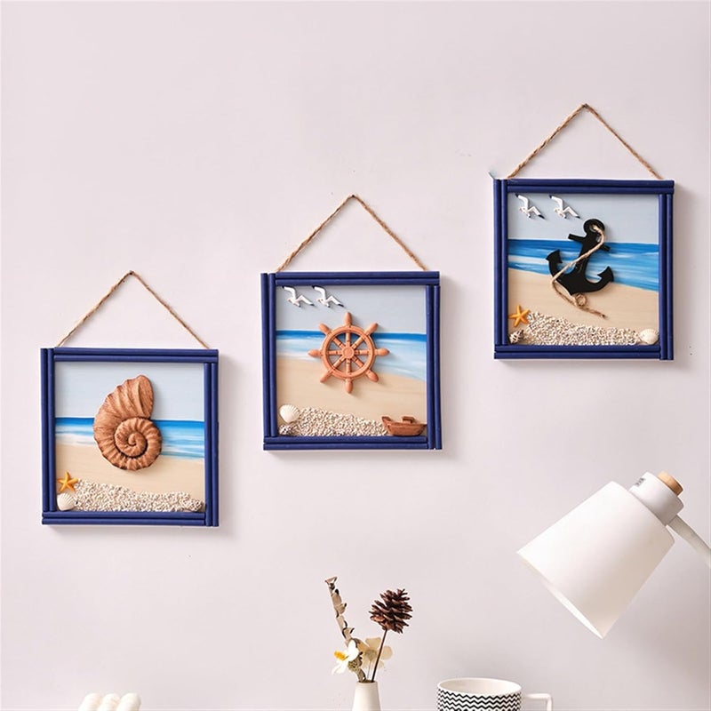 Wall Decorations for Living Room Ocean Sign, Creative Welcome Sign, Lighthouse Anchor Rudder Decoration, Wall Hanging Sign Wall Decorations(E) - Image 4