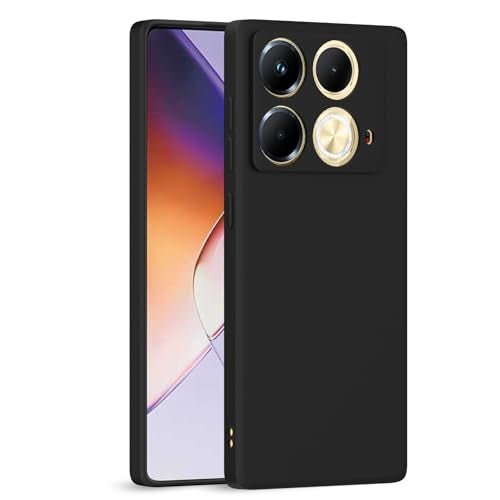 Pikkme Back Cover for Infinix Note 40 | Slim Soft Matte Silicone Cover with Camera Protection & Shockproof Bumper Case (Black) - Image 1
