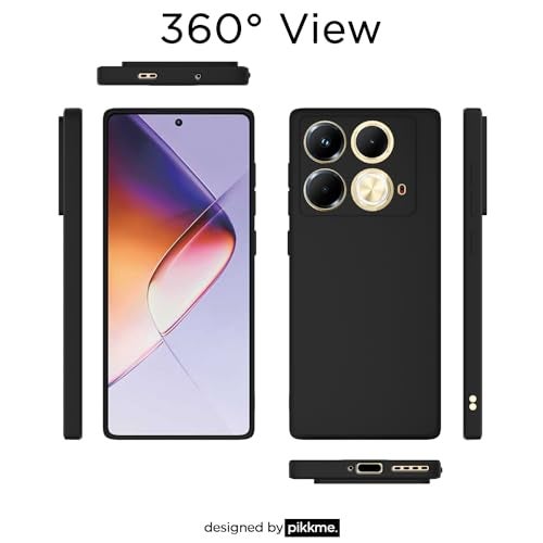 Pikkme Back Cover for Infinix Note 40 | Slim Soft Matte Silicone Cover with Camera Protection & Shockproof Bumper Case (Black) - Image 3