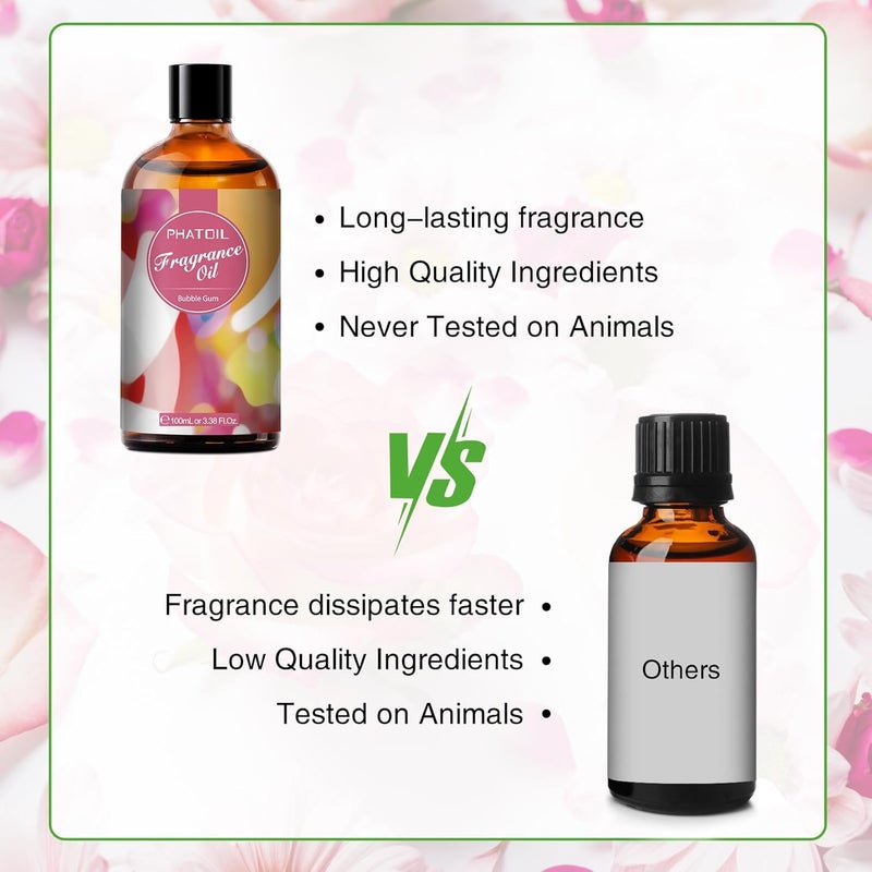 PHATOIL Essential Oil Bubblegum 100ml, Essential Oils for Diffuser Humidifier, Scented Oil Bubblegum for Aromatherapy, Relaxation, Soap, Candles DIY - Image 4