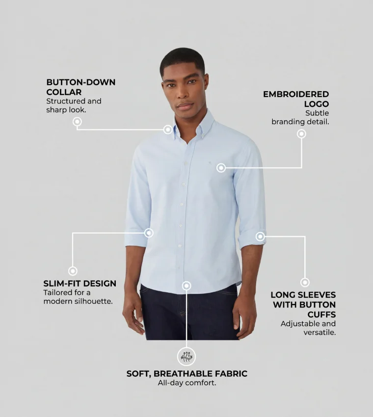 هاكيت SLIM FIT OXFORD SHIRT