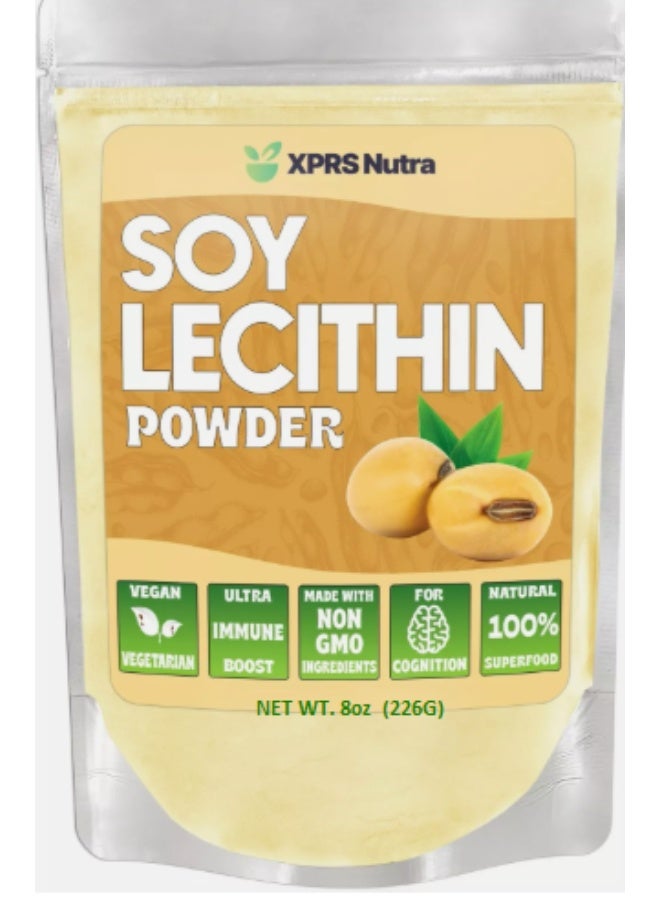 XPRS Nutra مسحوق ليسيثين الصويا - مسحوق ليسيثين مستحلب دهني صالح للطعام - مناسب للطهي والخبز والمزيد - مسحوق ليسيثين الصويا صديق للنباتيين، مساعد في الطهي (8 أونصة) - Image 1