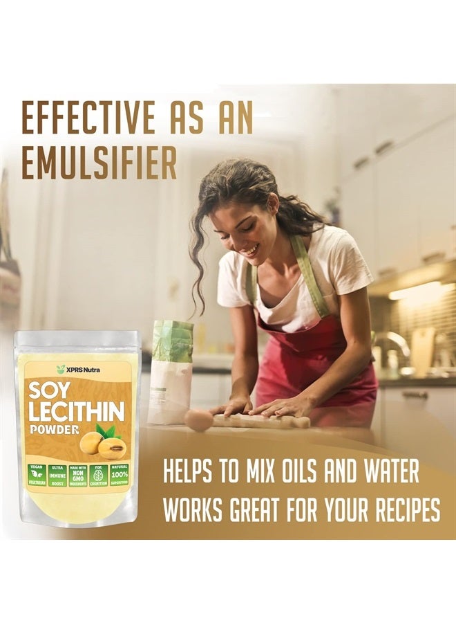 XPRS Nutra مسحوق ليسيثين الصويا - مسحوق ليسيثين مستحلب دهني صالح للطعام - مناسب للطهي والخبز والمزيد - مسحوق ليسيثين الصويا صديق للنباتيين، مساعد في الطهي (8 أونصة) - Image 4