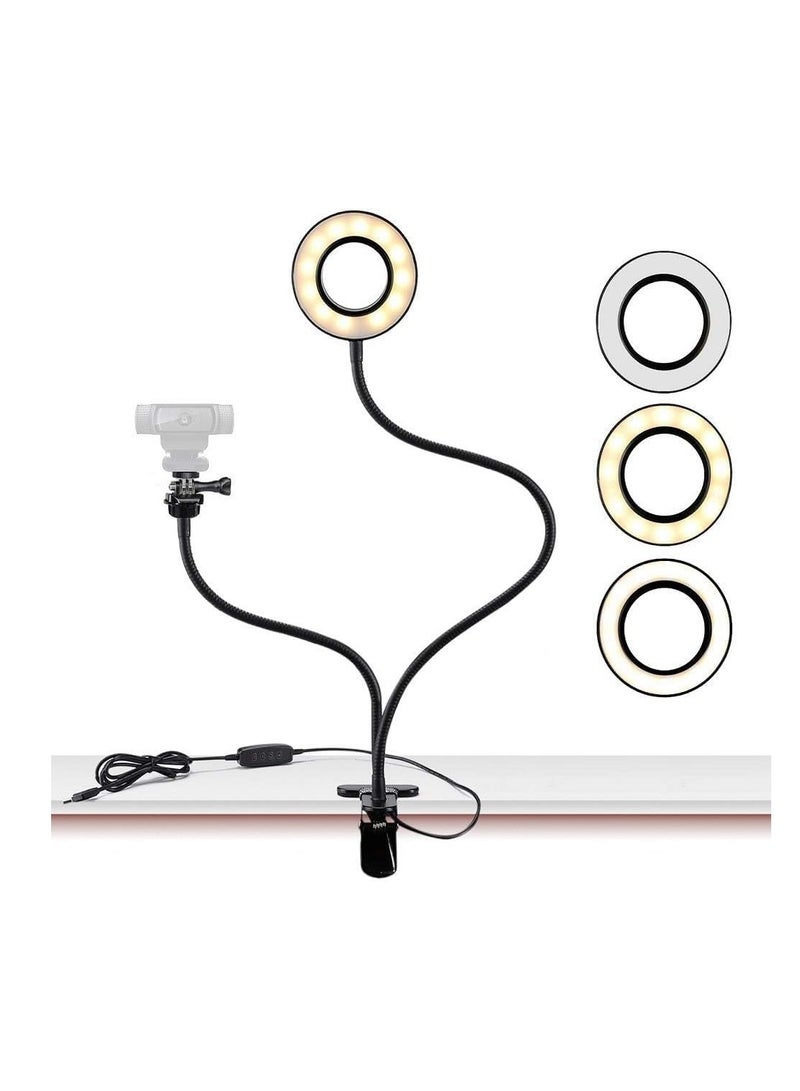 ELTRAZONE Webcam Light Stand for Live Stream, Selfie Ring Light with Webcam Mount for Logitech C925e, C922x, C930e,C922,C930,C920,C615,Brio 4K  - Image 1