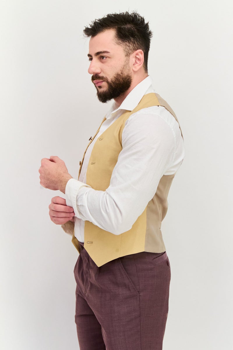 ASOS سترة نصف رسمية عادية للرجال، بيج - Image 3