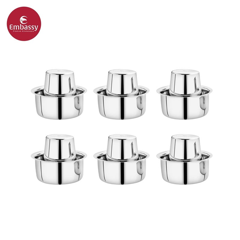 Embassy EMBASSY Stainless Steel Coffee Glass/Tumbler with Dabra | Capacity - 160 ml/Glass | Pack of 6 | Size 2 | Traditional South Indian Filter Coffee | Multipurpose Steel Glass  - Image 2