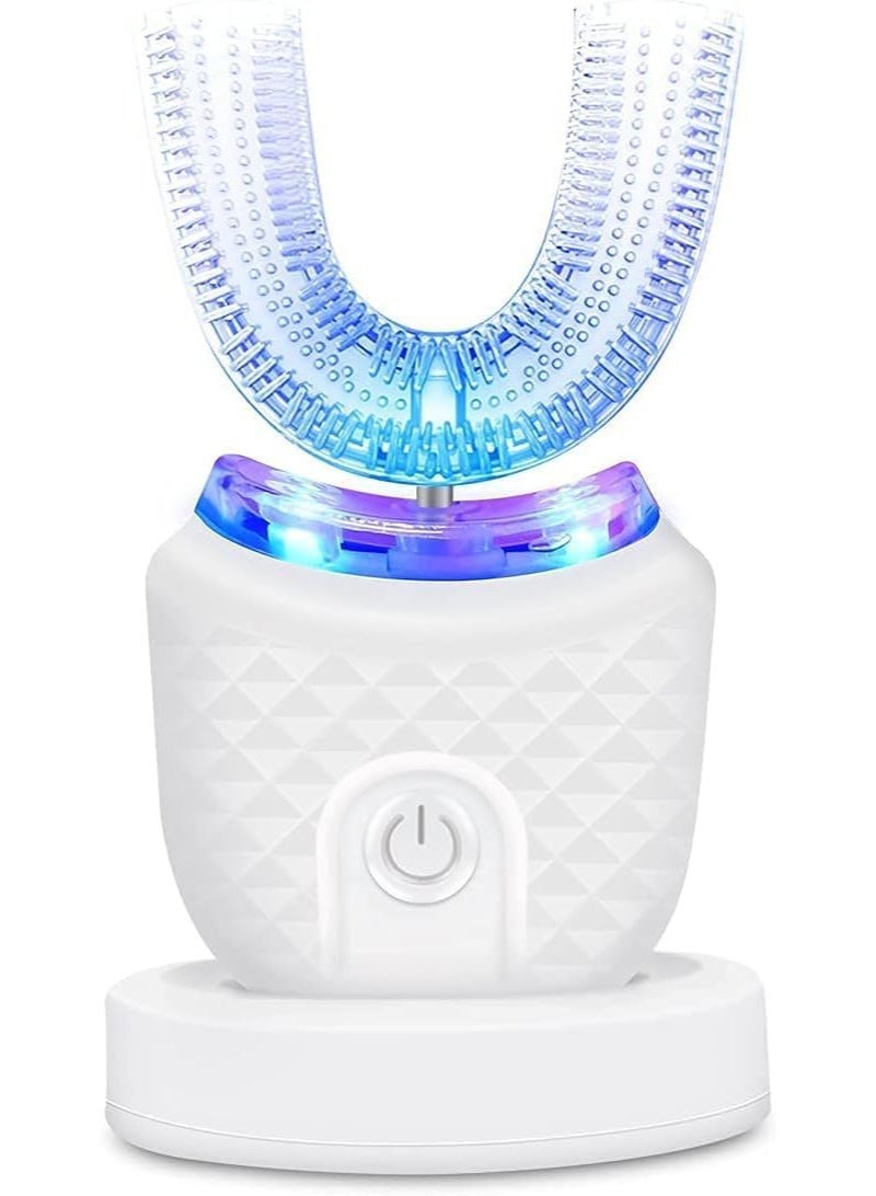 فرشاة اسنان كهربائية بالموجات فوق الصوتية، اوتوماتيكية على شكل حرف U للبالغين 360 درجة، ف للفم بالكامل للتبييض ومقاومة للماء بدرجة IPX7 - Image 1