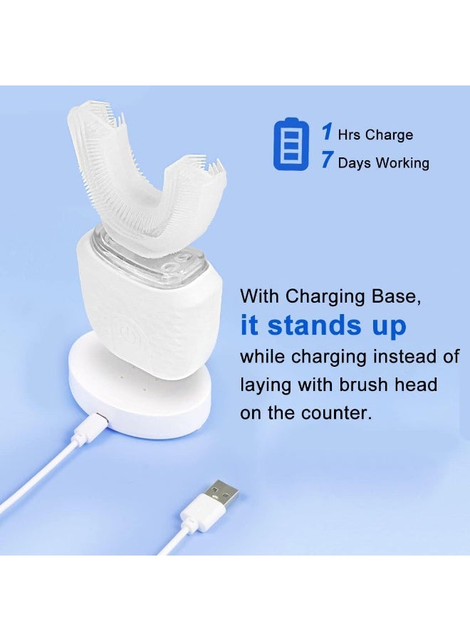فرشاة اسنان كهربائية بالموجات فوق الصوتية، اوتوماتيكية على شكل حرف U للبالغين 360 درجة، ف للفم بالكامل للتبييض ومقاومة للماء بدرجة IPX7 - Image 3