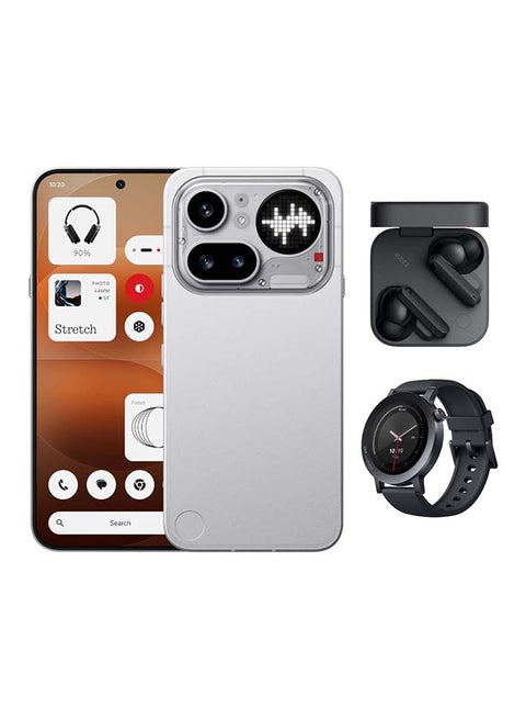 Phone 4a Pro 5G Dual SIM Silver 12GB RAM 256GB With CMF Buds 2 and CMF Watch 3 Pro - Middle East Version