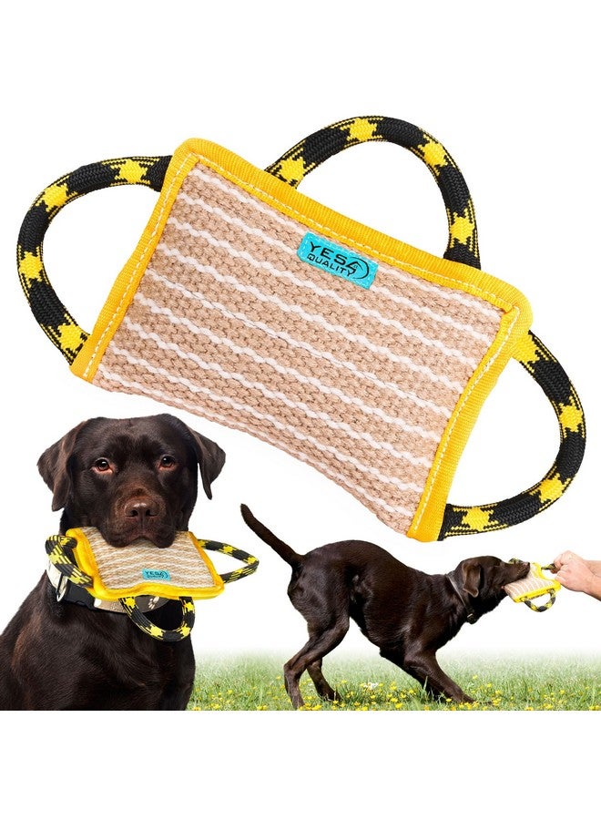 يس فور كواليتي وسادة عض الكلاب المتينة 10 × 7 بوصات - وسادة عض آمنة مع 3 مقابض مريحة وقوية - لعبة شد الجوت القوية للكلاب المتوسطة إلى الكبيرة - مثالية لشد الحبل، K9، Ipo، Schutzhund وتدريب الجراء - Image 1