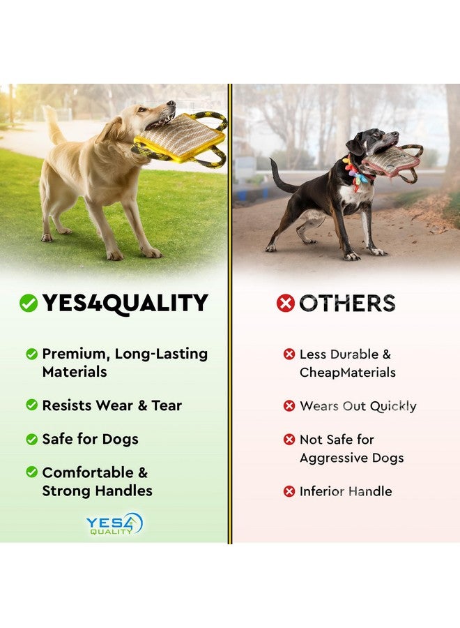 يس فور كواليتي وسادة عض الكلاب المتينة 10 × 7 بوصات - وسادة عض آمنة مع 3 مقابض مريحة وقوية - لعبة شد الجوت القوية للكلاب المتوسطة إلى الكبيرة - مثالية لشد الحبل، K9، Ipo، Schutzhund وتدريب الجراء - Image 3