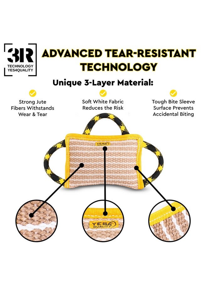 يس فور كواليتي وسادة عض الكلاب المتينة 10 × 7 بوصات - وسادة عض آمنة مع 3 مقابض مريحة وقوية - لعبة شد الجوت القوية للكلاب المتوسطة إلى الكبيرة - مثالية لشد الحبل، K9، Ipo، Schutzhund وتدريب الجراء - Image 2