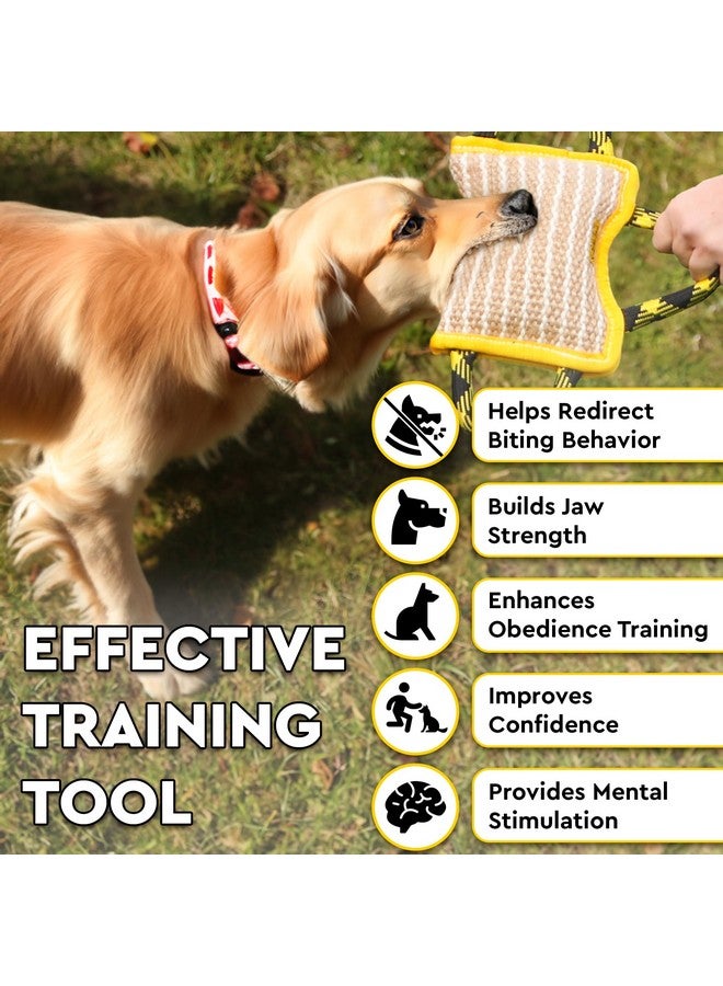 يس فور كواليتي وسادة عض الكلاب المتينة 10 × 7 بوصات - وسادة عض آمنة مع 3 مقابض مريحة وقوية - لعبة شد الجوت القوية للكلاب المتوسطة إلى الكبيرة - مثالية لشد الحبل، K9، Ipo، Schutzhund وتدريب الجراء - Image 4