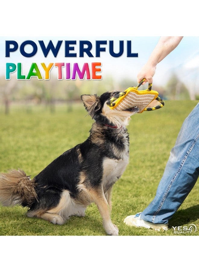 يس فور كواليتي وسادة عض الكلاب المتينة 10 × 7 بوصات - وسادة عض آمنة مع 3 مقابض مريحة وقوية - لعبة شد الجوت القوية للكلاب المتوسطة إلى الكبيرة - مثالية لشد الحبل، K9، Ipo، Schutzhund وتدريب الجراء - Image 5