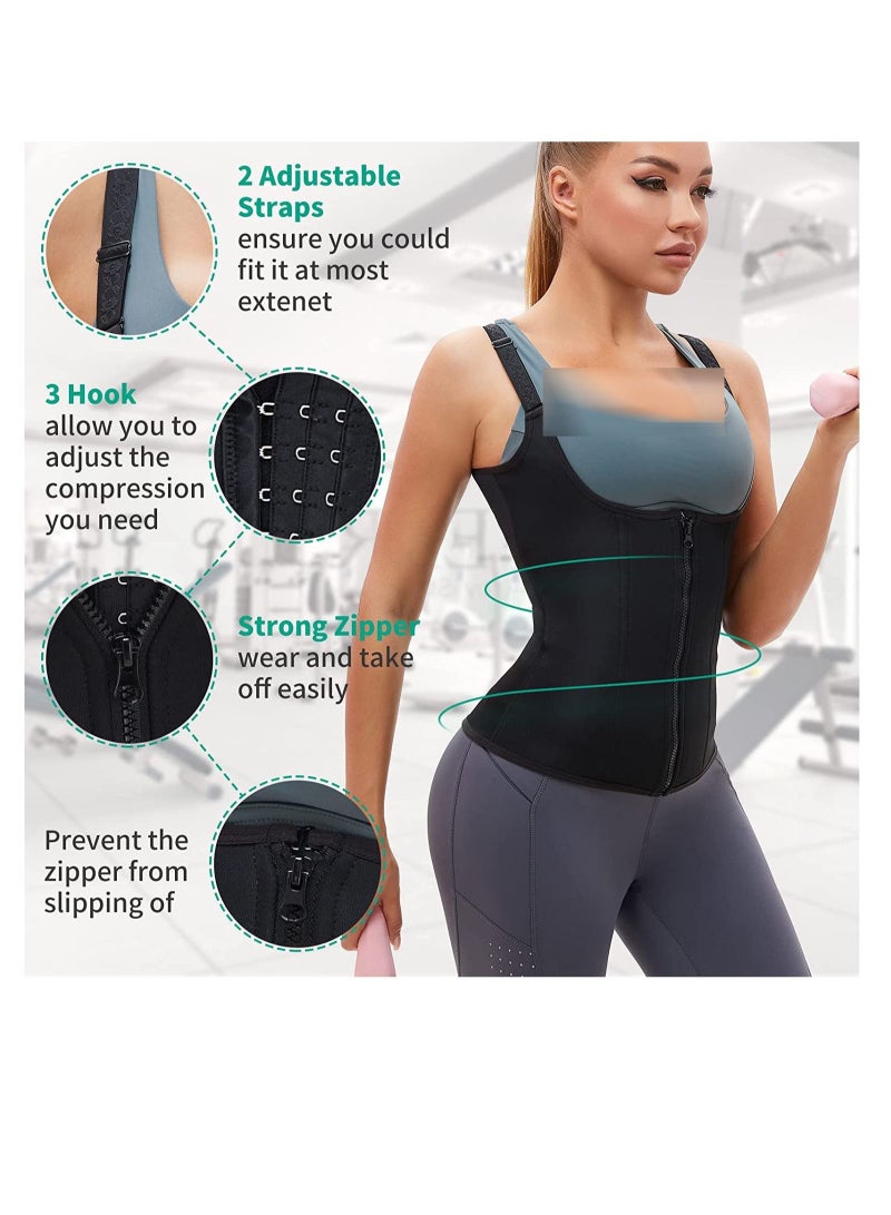 Captaintech Waist Trainer for Women Fitness Adjustable Zipper Waist Slimming Corset Trimmer Indoor Workout Body Shaper - Image 3