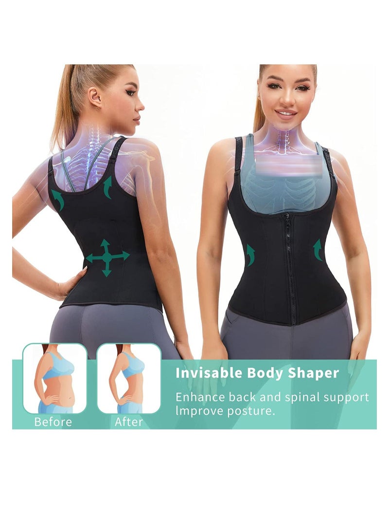 Captaintech Waist Trainer for Women Fitness Adjustable Zipper Waist Slimming Corset Trimmer Indoor Workout Body Shaper - Image 4