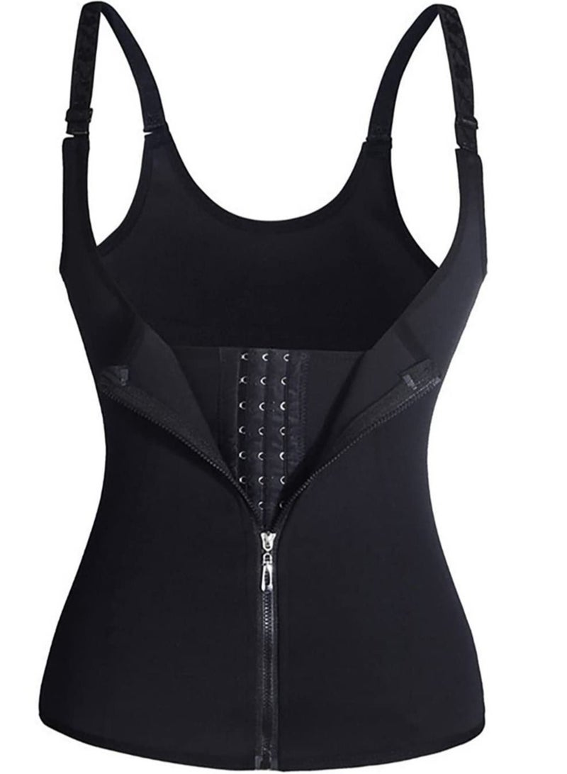 Captaintech Waist Trainer for Women Fitness Adjustable Zipper Waist Slimming Corset Trimmer Indoor Workout Body Shaper - Image 1