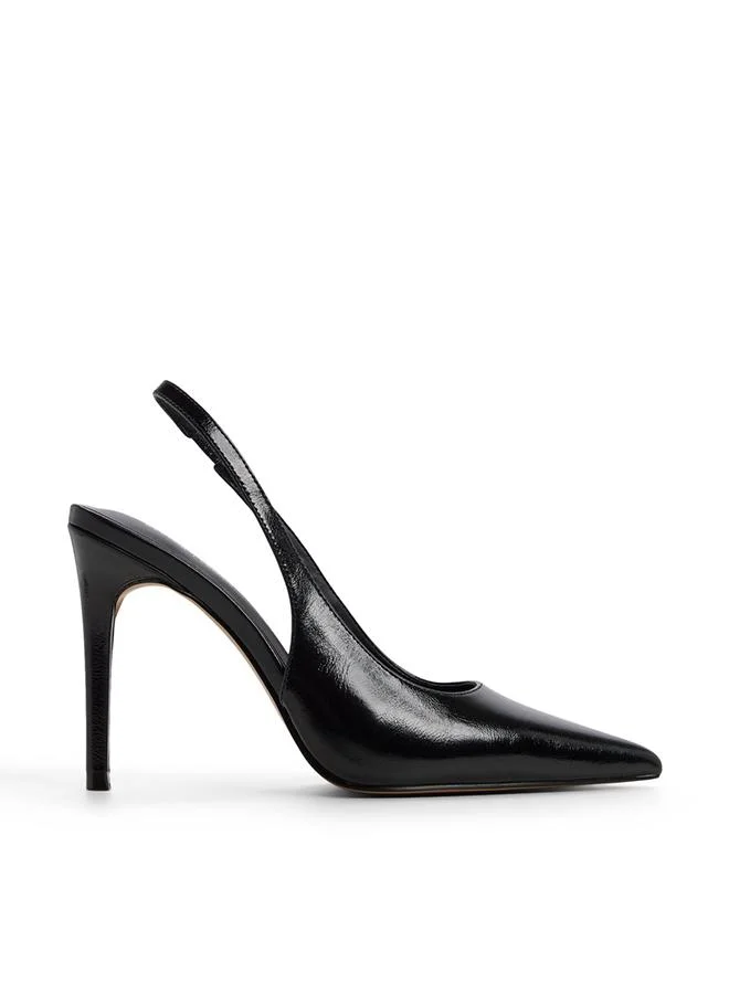 Daniellaa Ladies Black Heeled Shoes