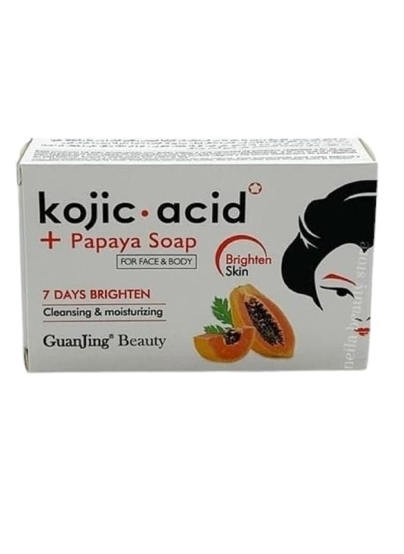 GuanJing Beauty Kojic Acid And Papaya Soap For Face And Body 120g 
