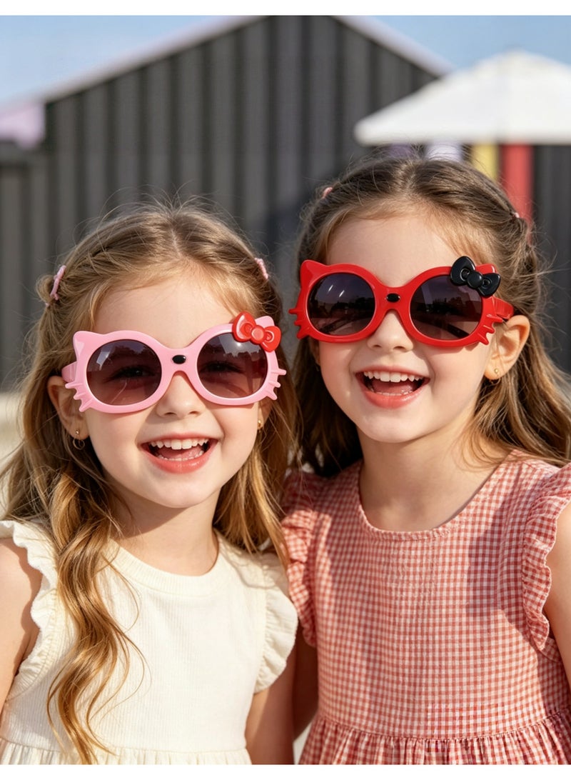 Hello Kitty 2PCS Kids Toddler Hello Kitty Uv400 Sunglasses for Girls Age 0-4 Anti Uv Full Protection Cute Cartoon Eyewear For Outdoor Travel Beach Daily Casual Party Decoration - Image 4