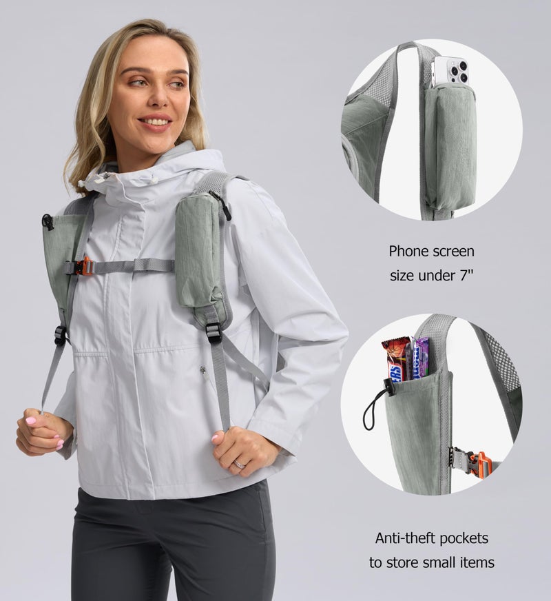 Uselike 10L Small Hiking Backpack Travel Daypack Lightweight Packable Back Pack for Women Men(Light Grey) - Image 4