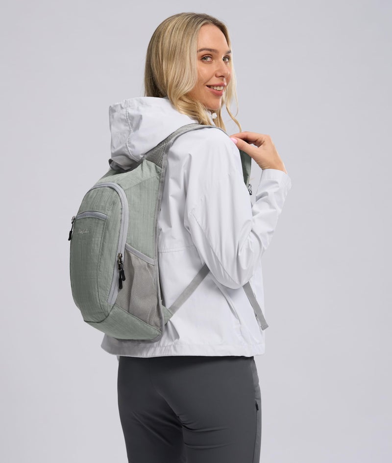 Uselike 10L Small Hiking Backpack Travel Daypack Lightweight Packable Back Pack for Women Men(Light Grey) - Image 3