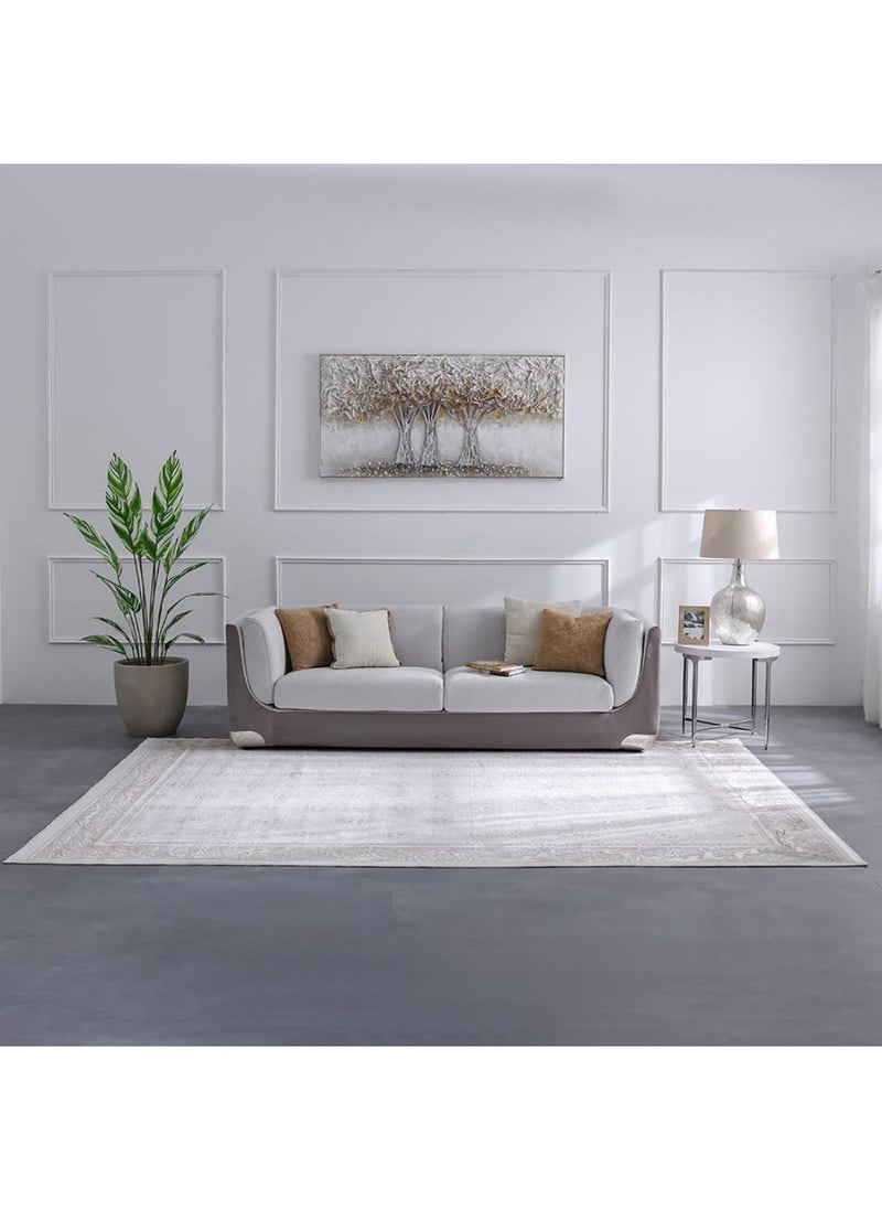 DANUBE HOME Pearl Artsilk Rug  Polyester Area Rug Floor Covering L300xW200cm-Cream & Multi 231300472164  - Image 5